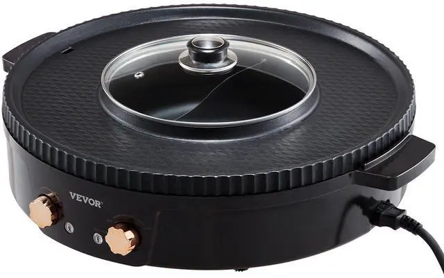 Alt view image 15 of 15 - Hot Pot with Grill, 1800W 2-in-1 Electric Smokeless Grill and Hot Pot, Korean BBQ Shabu Shabu Hotpot with Separate Dual Temperature Control, Non-stick Pan, for 2-8 People Family Dining