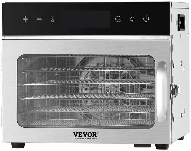 Alt view image 8 of 8 - Food Dehydrator Machine, 6 Stainless Steel Trays, 400W Electric Food Dryer with Adjustable Temperature & 24-Hour Timer, Freeze Dryer for Jerky, Meat, Fruit, Vegetables, Herbs, Dog Treats