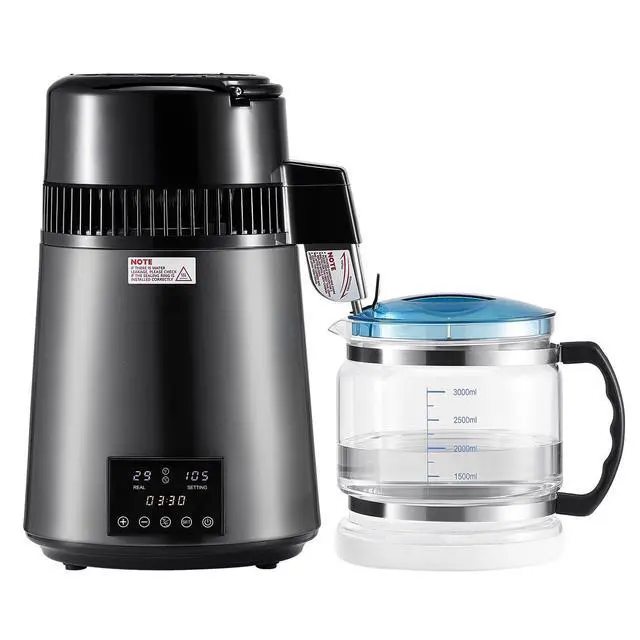 Alt view image 9 of 9 - VEVOR 4L Water Distiller Home Countertop Purifier Machine 750W Stainless Steel Glass