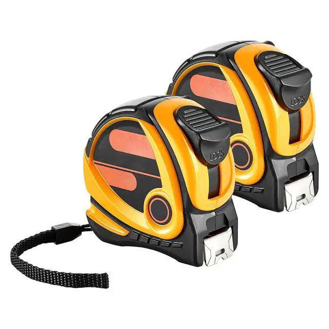 Alt view image 8 of 8 - 2 Packs Tape Measure 25 ft Length, Measuring Tape with Retractable, Imperial and Metric ft/m Dual-Scale & ABS Case & Easy Read Steel Measurement Tool,for Outdoor,Decoration