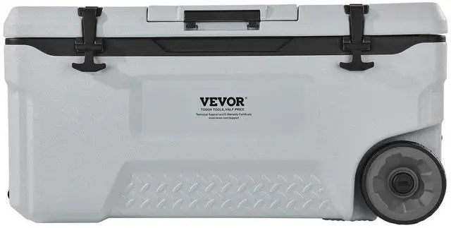 Alt view image 8 of 8 - Portable Cooler, 74 QT Wheeled Cooler with Ice Retention, Heavy-Duty Handles and Cup Holder, Lightweight Rigid Material Insulated Portable Cooler, Suitable for Family Picnics and Long Trips
