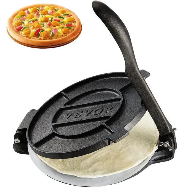 Alt view image 8 of 8 - Tortilla Press, 8 Inch Tortilla and Roti Maker, Cast Iron Heavy Duty Tortilladora Press, Pre-Seasoned Pataconera Maker with 100 Pcs Parchment Paper, Dough Maker for Flour Tortilla, Tawa, Silver