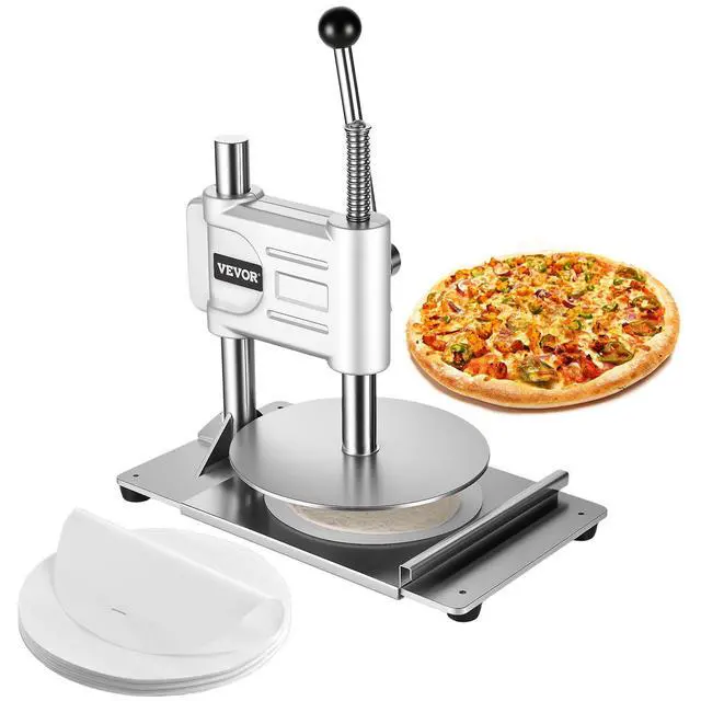 Alt view image 15 of 15 - Manual Pizza Dough Press Machine, 9.5 inch Pizza Pastry Press Plate, Stainless Steel Bread Presser, Commercial Chapati Sheet Crust Maker, Forming Machine with Handle and 100 Pcs Parchment Paper