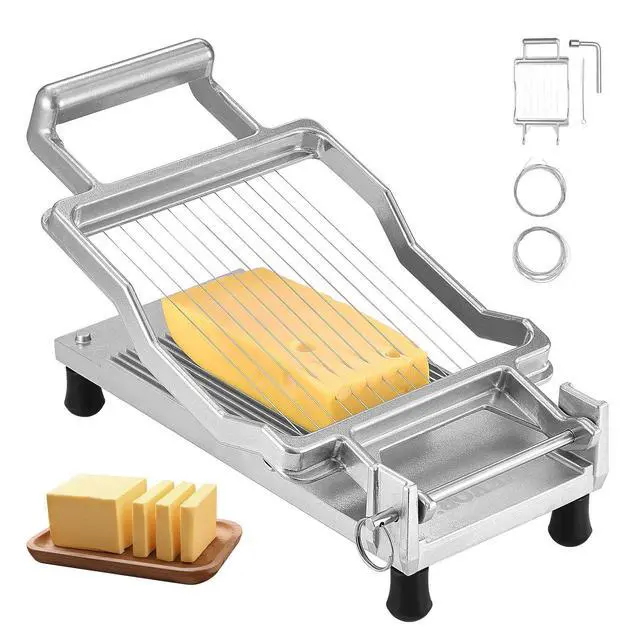 Alt view image 8 of 8 - VEVOR Cheese Cutter with Wire Cheeser Butter Cutting 0.39" & 0.78" Cheese Slicer