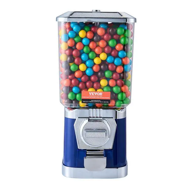 Alt view image 8 of 8 - Gumball Machine for Kids, 17"H Home Candy Vending Machine, PC Gumball Dispenser, Bubble Gum Machine for Game Stores, Coin Operated Gumball Bank for Toy Capsules Bouncy Balls Candy, Blue