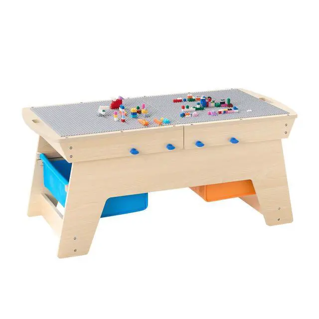 Alt view image 9 of 9 - VEVOR Kids Activity Table Multi-Purpose Activity Play Table with 200 Blocks