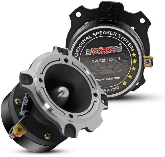 Main image of 5 Core Tweeters Speakers Car Audio Pair 600W Peak 4 Ohm 3.5 Inch Aluminum Super Bullet Tweeters TW BLT 180 CH Black