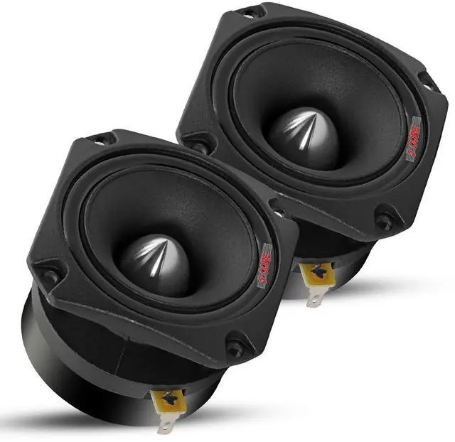 Main image of 5 Core Tweeters Speakers Car Audio Pair 600W Peak 4 Ohm 3.5 Inch Aluminum Super Bullet Tweeters TW BLT 150 Black