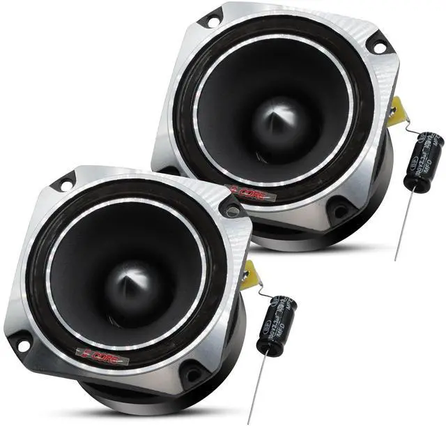 Main image of 5 Core Tweeters Speakers Car Audio Pair 600W Peak 4 Ohm 3.5 Inch Aluminum Super Bullet Tweeters TW BLT 150 CH Gray