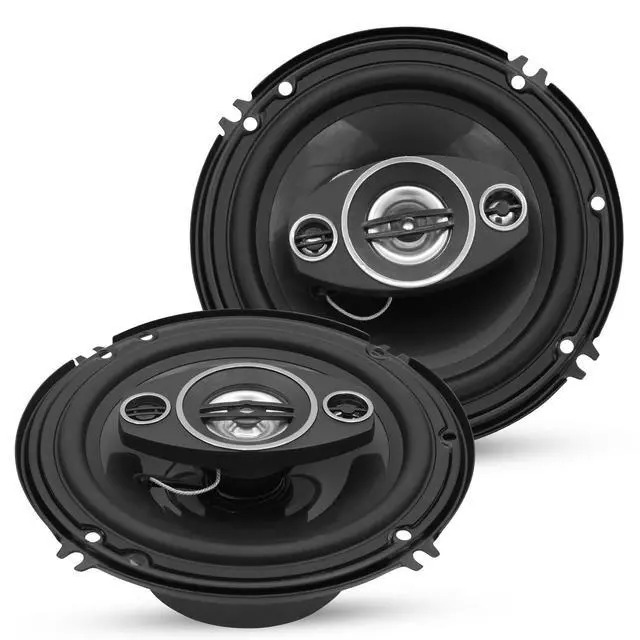 Main image of 6 Inch 500W 4 Ohm 2-Way Coaxial Car Door Speakers Pair Black with Super Tweeters, Component Audio Speakers for Vehicle Stereo System