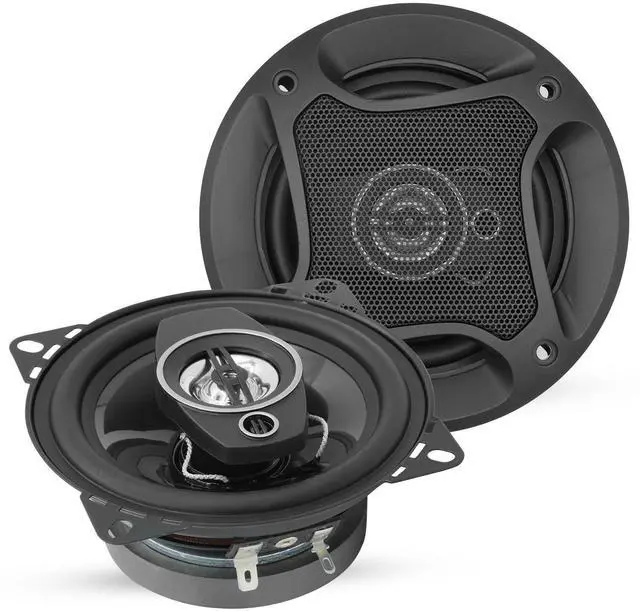 Main image of 4 Inch 250W 2-Way Coaxial Black Car Door Speakers Pair with Tweeters, Deep Bass Replacement Speakers for Vehicle Stereo System CS 04 2W
