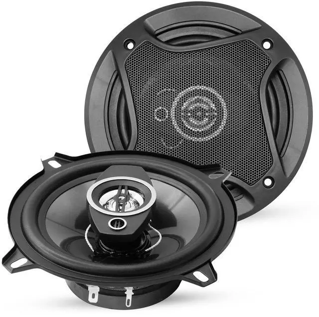 Main image of 5 Inch 350W 2-Way Coaxial Black Car Door Speakers Pair with Tweeters, Universal Deep Bass Replacement Speakers for Vehicle Stereo System CS 05 2W