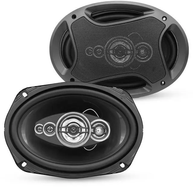 Main image of 6x9 Inch 800W 4 Ohm 4-Way Coaxial Black Car Speakers Pair with Super Tweeters, Universal Vehicle Stereo Speakers for Deep Bass Clear Sound CS 69 4W