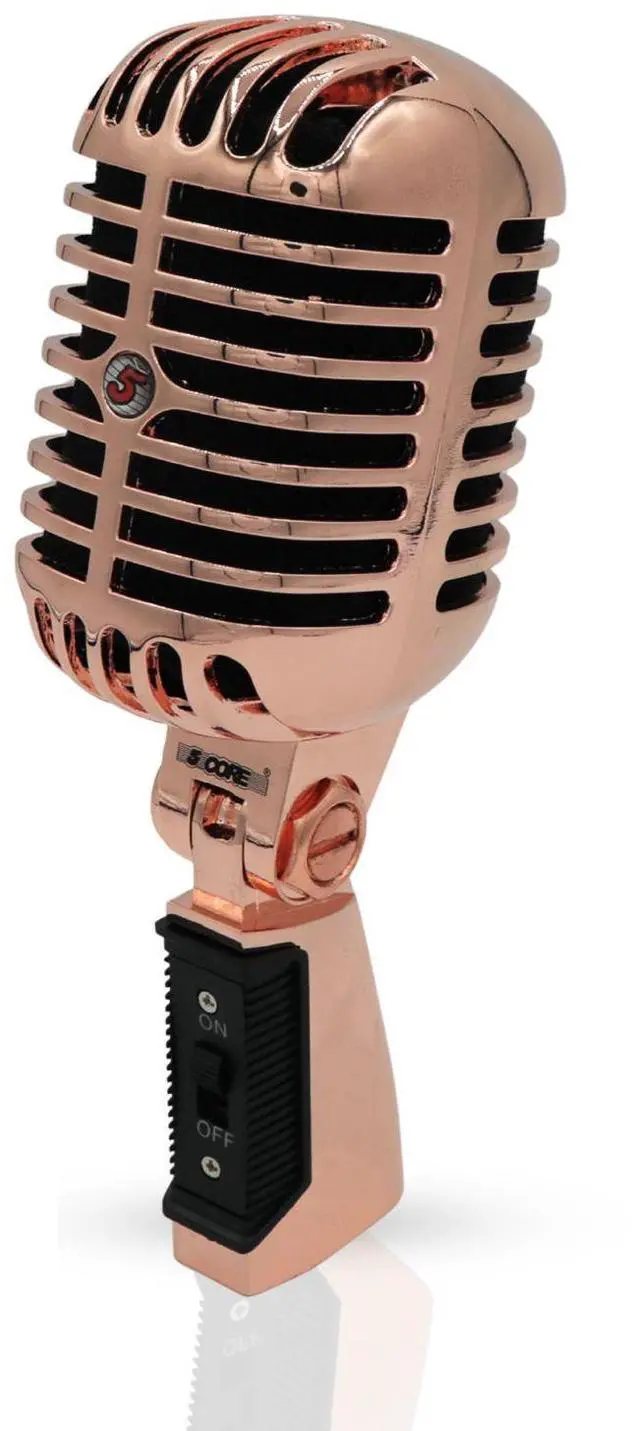 Main image of 5 Core Classic Retro Dynamic Microphone, All-Metal Cardioid XLR Vocal Mic, Vintage Studio Mic for Singing, Recording & Live Performance, Rose Gold