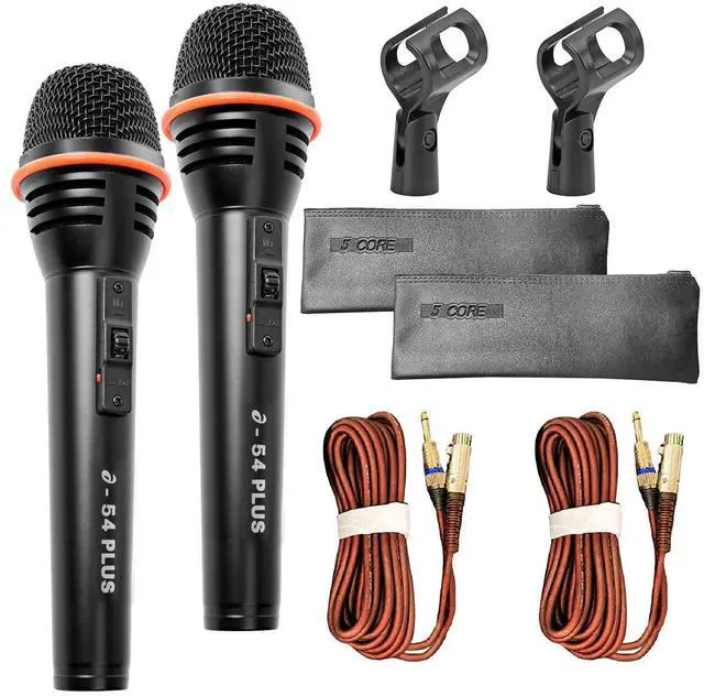 Main image of 5 Core XLR Dynamic Microphone, Handheld Karaoke Singing Mic, Studio Vocal Microphone, Wired Professional Mic, Black