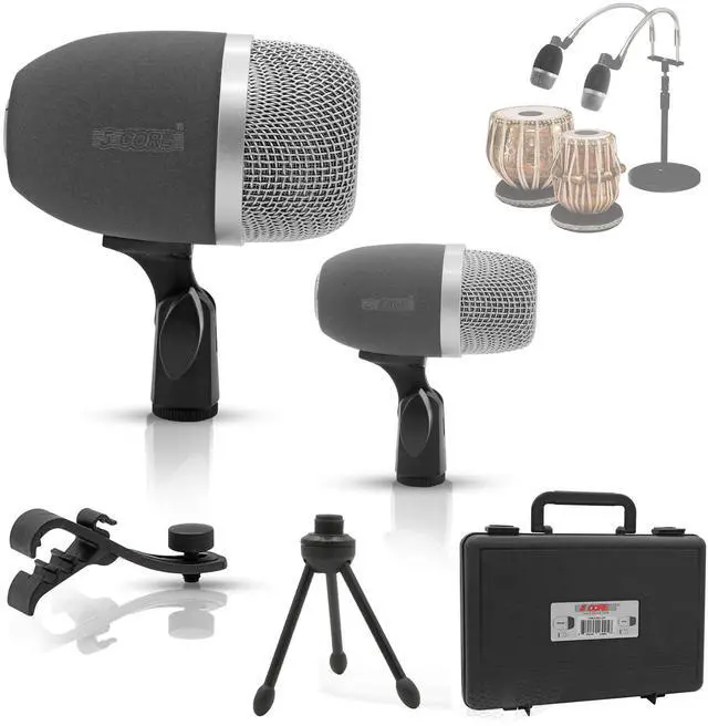 Main image of 5 Core INSTRU MIC 100 Professional Condenser Instrument Microphone, Cardioid Pencil Mic, Windscreen, Clip & Case, Recording & Studio, Gray