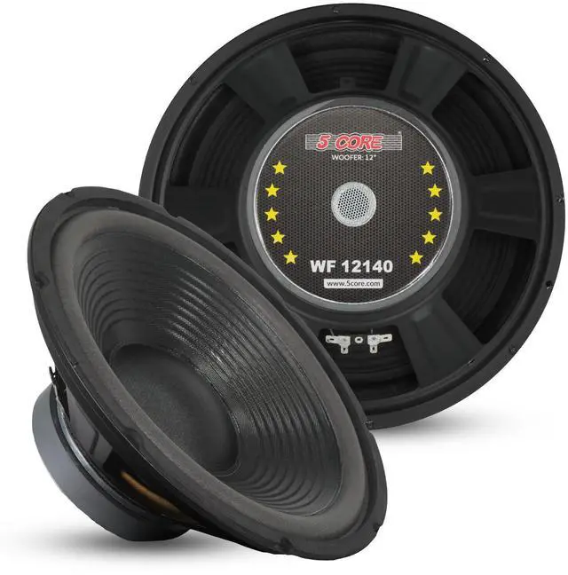Main image of 5 Core 12 Inch Car Woofer Audio 300W 4 Ohm Deep Bass Replacement Subwoofer Component Loud Speaker - Black