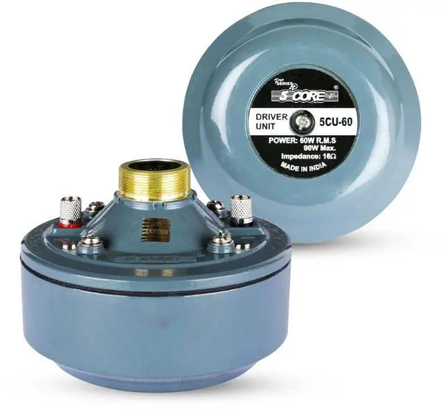 Main image of 5 Core Compression Driver 2" Horn Tweeter 600W Titanium Diaphragm 16 Ohms 18 Tpi All Weather Use - Green