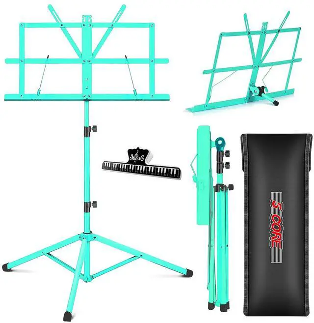 Main image of 5 Core Music Stand Adjustable 57" Desktop Book Stands Sheet Holder All Metal Portable Bookstand - Gray