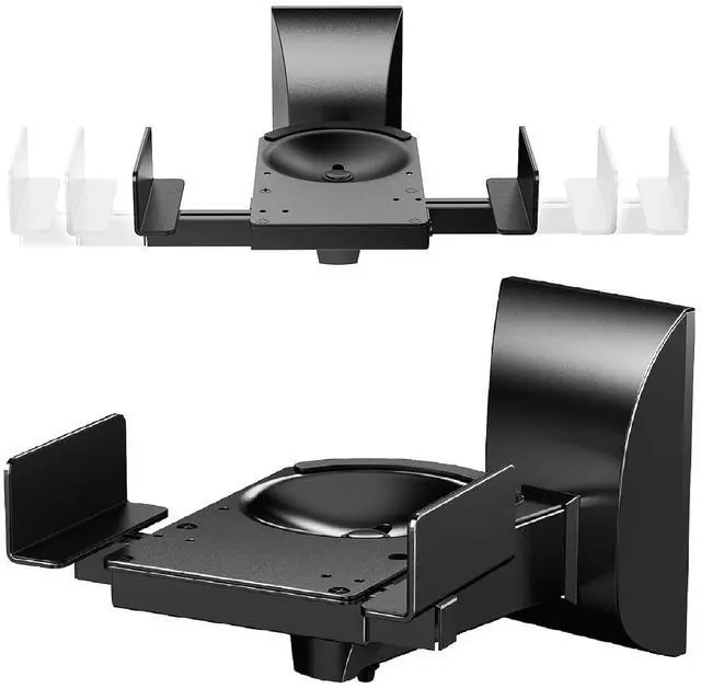Main image of 5 Core WST 04-15 Pair Speaker Wall Mount Adjustable Shelf Holder Swivel 180 Degree Bookshelf Brackets - 15 Inch Space for Speakers Pair Holds Upto 55lbs - Black
