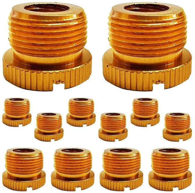 Main image of 5 Core MS ADP M GLD 12PCS Mic Stand Adapter 12 Pieces 5/8 Male to 3/8 Female Screw Thread Conversion Connector for Microphone Stands Boom Arms Camera Tripod - Gold