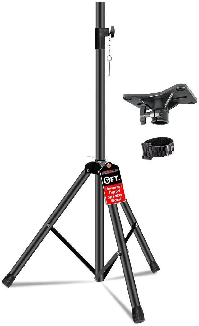 Main image of 5 Core SS HD BLK WOB Speaker Stand Tripod Floor Heavy Duty Adjustable Up to 72 Inch DJ Studio Monitor Stands Pole Mount - Black