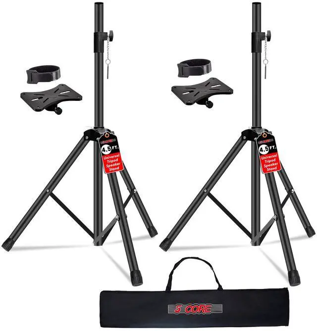 Main image of 5 Core Speaker Stand Adjustable 31 to 54" PA DJ Tripod Stands Heavy Duty with 35mm Insert 132 Lbs - Black
