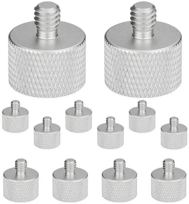 Main image of 5 Core MS ADP M SLV 38M-58F 12PCS Mic Stand Adapter 12 Pieces 3/8 Male to 5/8 Female Screw Thread Conversion Connector for Microphone Stands Boom Arms Camera Tripod - Silver