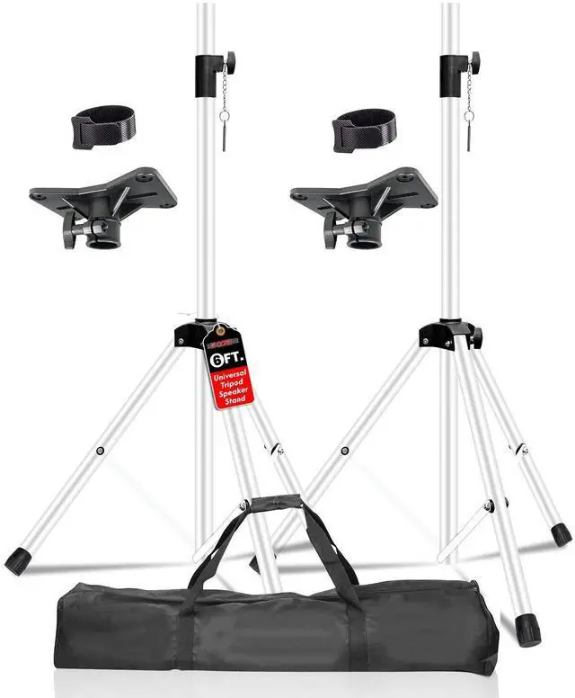 Main image of 5 Core SS HD WH BAG Speaker Stand Tripod Floor Heavy Duty Adjustable Up to 72 Inch DJ Studio Monitor Stands Pole Mount - White