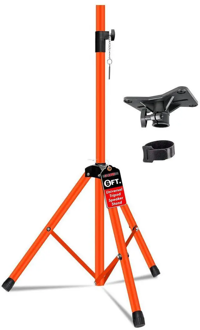 Main image of 5 Core SS ECO 1PK ORG WoB Speaker Stand Height Adjustable PA DJ Tripod Studio Monitor Stands with 35mm Compatible Insert - Orange