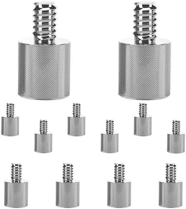 Main image of 5 Core MS ADP M SLV 58-14 12PCS Mic Stand Adapter 12 Pieces 5/8 Female to 1/4 Inch Male Screw Thread Conversion Connector for Microphone Stands Boom Arms Camera Tripod - 5/8 Female to 1/4 - Silver