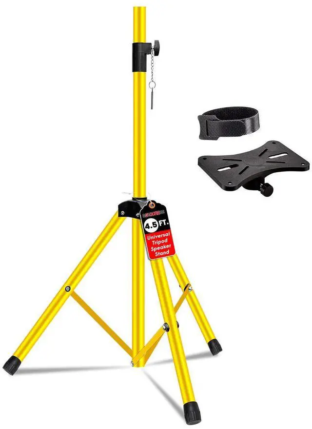 Main image of 5 Core Speaker Stand Adjustable 31 to 54" PA DJ Tripod Stands Heavy Duty with 35mm Insert 132 Lbs - Yellow