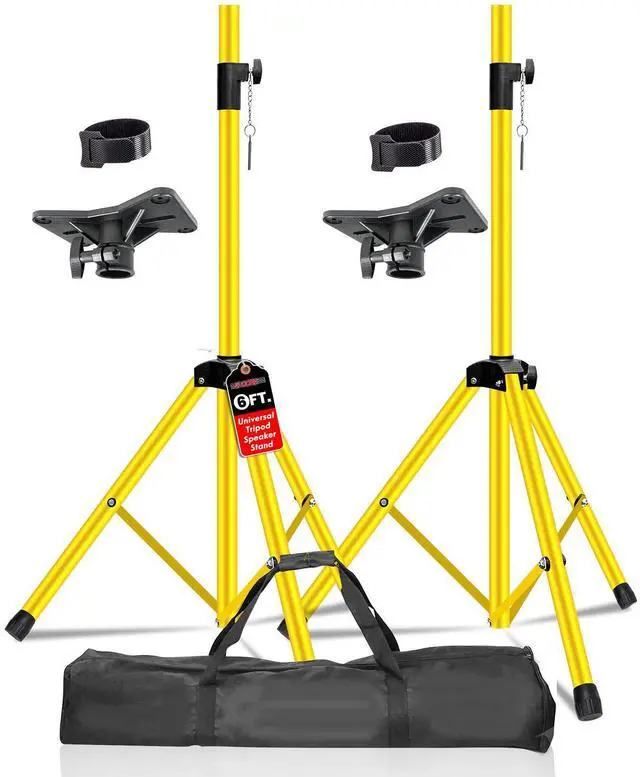 Main image of 5 Core SS HD YLW BAG Speaker Stand Tripod Floor Heavy Duty Adjustable Up to 72 Inch DJ Studio Monitor Stands Pole Mount - Yellow
