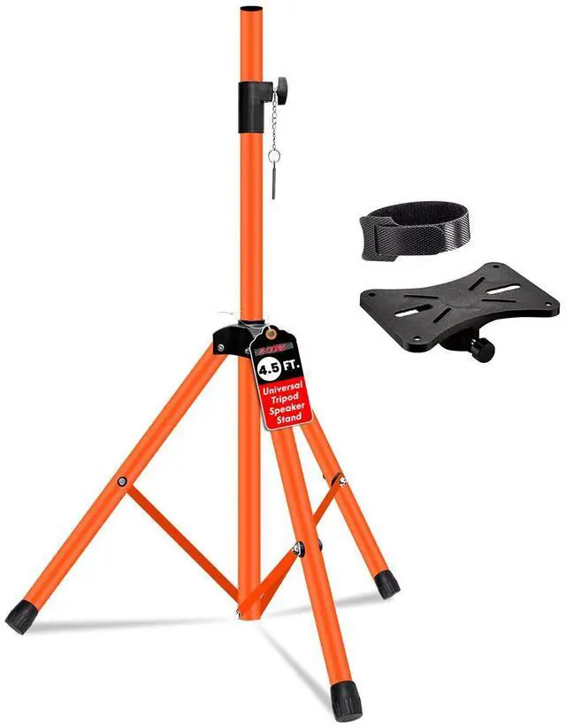 Main image of 5 Core Speaker Stand Adjustable 31 to 54" PA DJ Tripod Stands Heavy Duty with 35mm Insert 132 Lbs - Orange