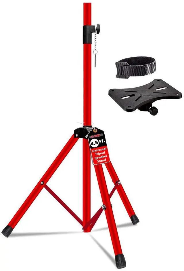 Main image of 5 Core Speaker Stand Adjustable 31 to 54" PA DJ Tripod Stands Heavy Duty with 35mm Insert 132 Lbs - Red