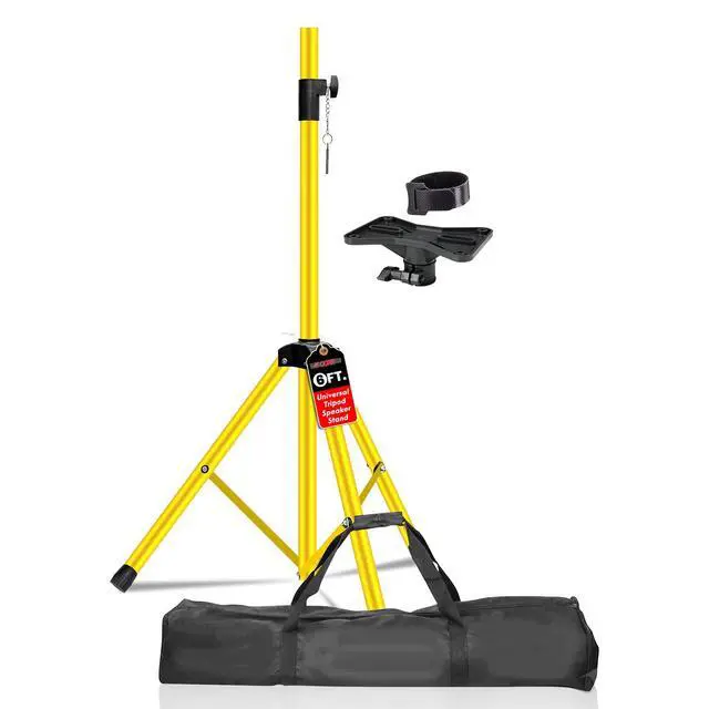 Main image of 5 Core SS HD YLW BAG Speaker Stand Tripod Floor Heavy Duty Adjustable Up to 72 Inch DJ Studio Monitor Stands Pole Mount - Yellow