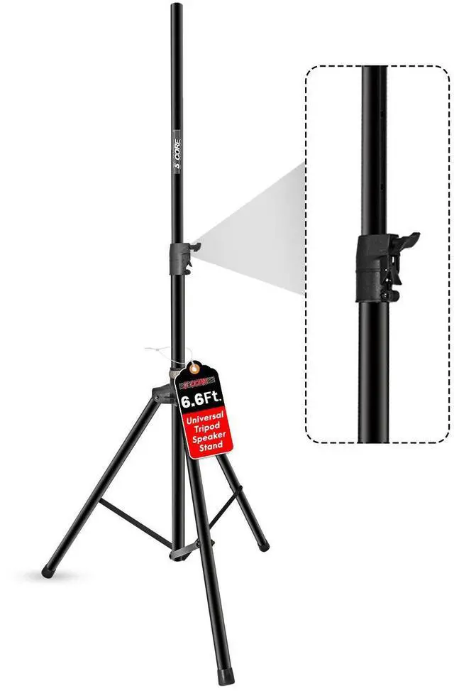 Main image of 5 Core SSHD HYD AIR BLK Speaker Stand Tripod Floor Air Assist Lowering Height Adjustable Upyo 79 inches Heavy Duty DJ Studio Monitor Stands Pole Mount - Red