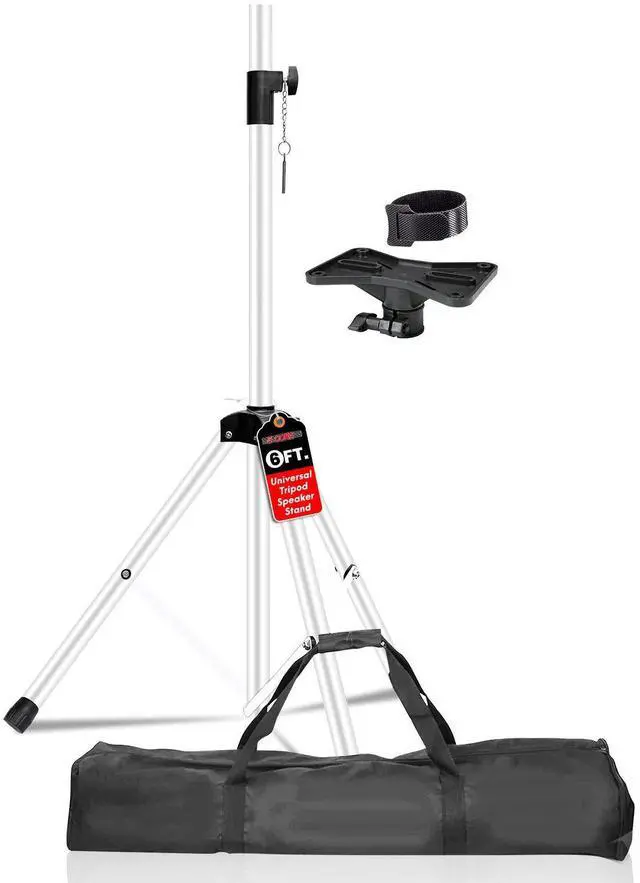 Main image of 5 Core SS HD WH BAG Speaker Stand Tripod Floor Heavy Duty Adjustable Up to 72 Inch DJ Studio Monitor Stands Pole Mount - White
