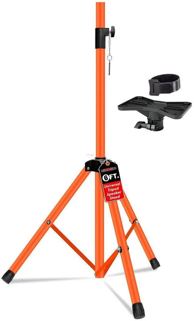 Main image of 5 Core SS HD ORG WOB Speaker Stand Tripod Floor Heavy Duty Adjustable Up to 72 Inch DJ Studio Monitor Stands Pole Mount - Orange