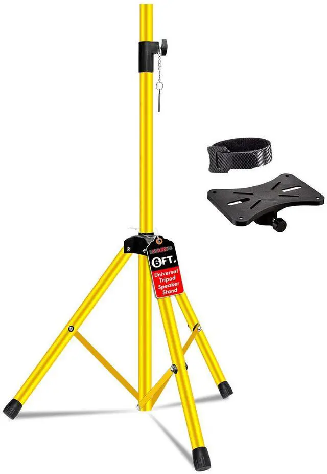 Main image of 5 Core SS ECO 1PK YLW WoB Adjustable Speaker Stand Tripod - Height 40 to 72 " Max Load 100 lbs Heavy Duty Portable PA DJ Studio Monitor Mount with 35mm Compatible Insert for Stage & Home Use - Yellow