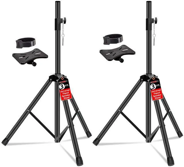 Main image of 5 Core SS HD 2PK 3FT BLK BAG Speaker Stand Pair Height Adjustable 3Ft PA DJ Tripod Studio Monitor Stands Heavy Duty with 35mm Compatible Insert with Bag - Black