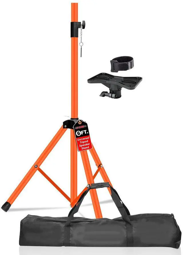 Main image of 5 Core Speaker Stand Tripod Tall Adjustable 72 Inch DJ Pole Mount Studio Monitor Stands - Orange