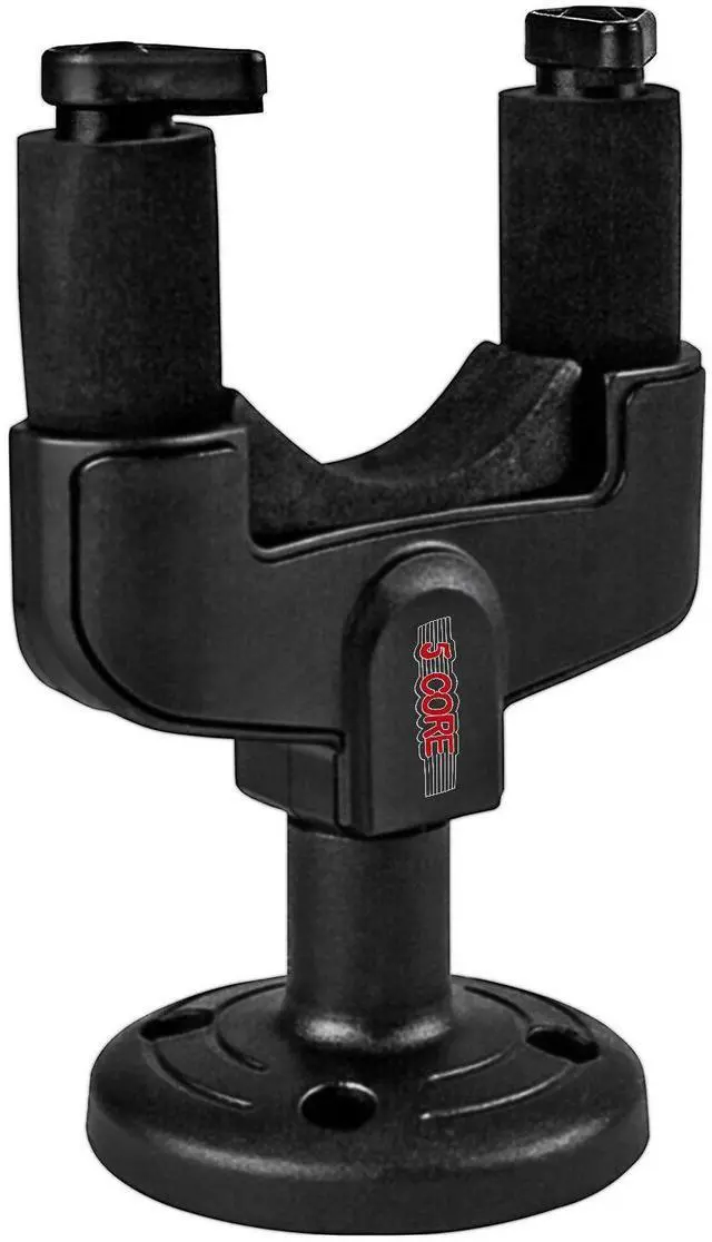 Main image of 5 Core GH ABS Guitar Wall Mount Hanger Hook Metal Base Soft Padding Adjustable Rotatable Holder - Black