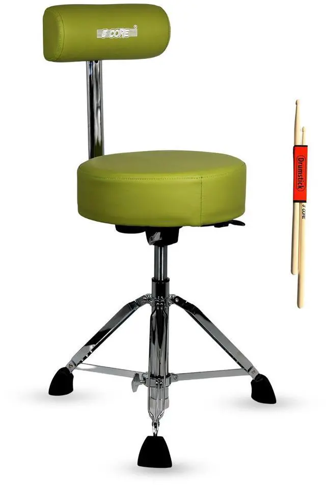 Main image of 5 Core Drum Throne with Backrest 4" Padded Stool Airlift Adjustable 25.5" Drummer Chair 441Lb Capacity - Green
