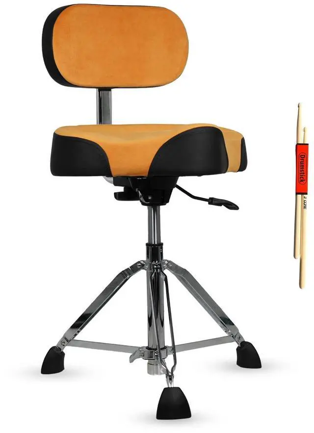 Main image of 5 Core Drum Throne with Backrest 4" Padded Stool Airlift 25" Adjustable Drummer Stool 441Lb Capacity - Brown