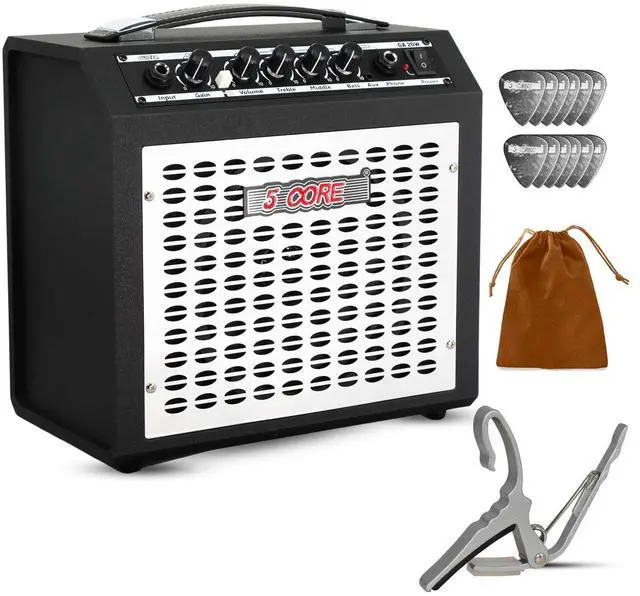 Main image of 5 Core Guitar Amp 20W Electric Portable Mini Amplifier with Built in 6.5" Speaker Aux Headphone Jack - Black