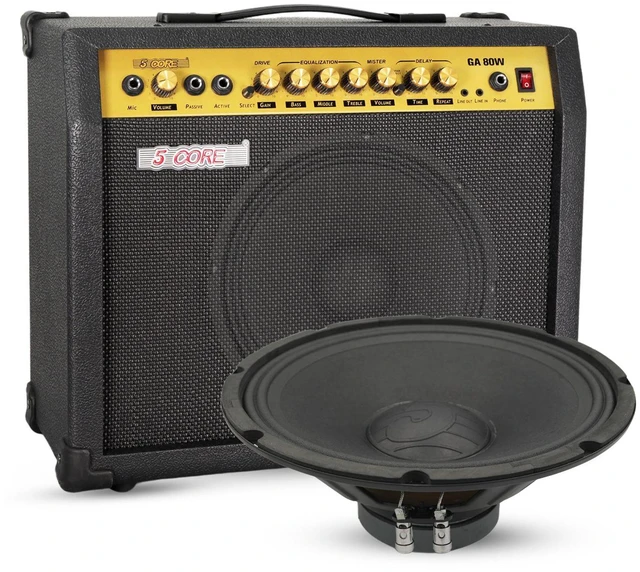 Main image of 5 Core 12 Inch Guitar Speaker 200W/400 4 Ohm/8 Ohm Amp Cabinet Replacement Amplifier Woofer - Black