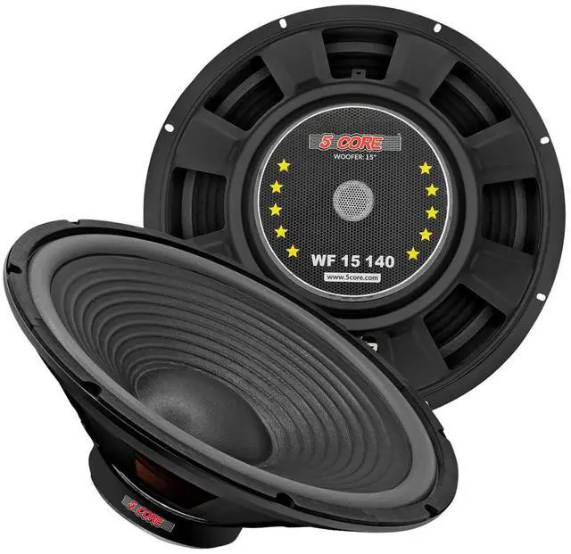Main image of 5 Core 15 Inch Guitar Speaker Replacement 450W 4 Ohm Low Distortion for Electric Guitar Amp Cabinet - Black