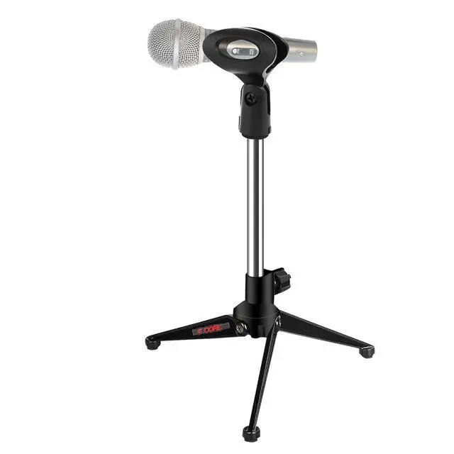 Main image of 5 Core Desktop Mic Stand Tripod Universal Desk Microphone Holder Table Top Stands - Black