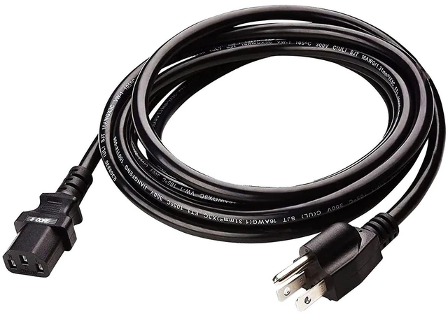 Main image of 5 Core PC 1001 6 Feet 3 Prong Replacement AC Wall Power Cord for LCD Computer Monitor PS3 Premium Quality Copper Wire - Black